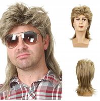 PERUKA WŁOSY BLOND MĘSKA DŁUGIE DISCO LATA 70 80 90 RETRO MULLET W71