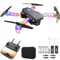 E99D DRON Z PODWÓJNE KAMERY ZABAWKA SKŁADANIE CZTEROOSIOWE Z ŚWIATŁO LED