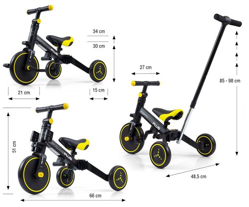 MILLY MALLY Rowerek 4w1 OPTIMUS Plus black na Arena.pl