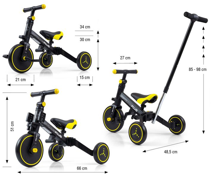 MILLY MALLY Rowerek 4w1 OPTIMUS Plus black zdjęcie 5