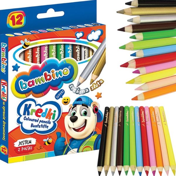 Kredki ołówkowe 12 kolorów w drewnianej oprawie zdjęcie 10