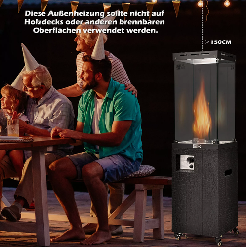 Grzejnik 12 Kw tarasowy gazowy ogrzewacz na taras do ogrodu na Arena.pl