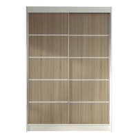 SZAFA PRZESUWNA Lino IV 120cm pojemna i duża - BIAŁY/SONOMA