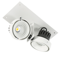 Reflektorowa LAMPA sufitowa PATRIZIO GL7118-2/2X12W 4000K WH+BL Italux podtynkowa OPRAWA metalowa LED 24W wpust regulowany biały