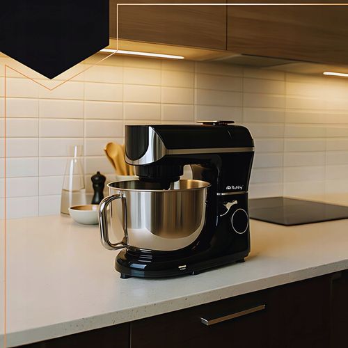 Robot planetarny kuchenny mocny czarny podgrzewana misa 5.5L waga timer na Arena.pl