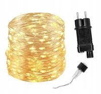 LAMPKI CHOINKOWE DRUCIK 300LED BIAŁE CIEPŁE 30m ŚWIATŁO STAŁE + 7 TRYBÓW