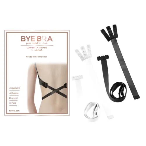 bye bra flexible low back straps 3 haftki czarny/biały regulowane na Arena.pl