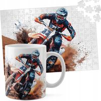 ZESTAW KUBEK + PUZZLE 110EL - MOTOR MOTOCYKL MOTOCROSS