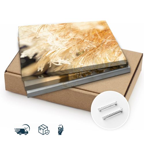 Obrazy Do Sypialni Set Pejzaż Zachód Słońca Trawy Bawełna Boho 90cm x 40cm na Arena.pl