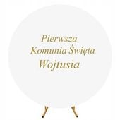 NAPIS Pierwsza Komunia Święta + imię dziecka złoty samoprzylepny