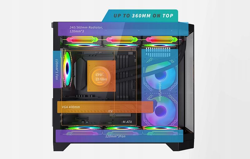 Obudowa Darkflash FT418 ARGB Czarny zdjęcie 5