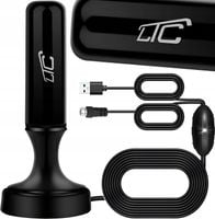 MOCNA ANTENA AKTYWNA POKOJOWA DVBT2 TV FHD 4K MUX-8 LTE WZMACNIACZ MAGNES