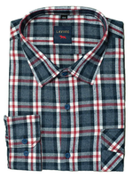 DUŻA koszula męska w kratkę szaro-bordowa 49/50 - 5XL