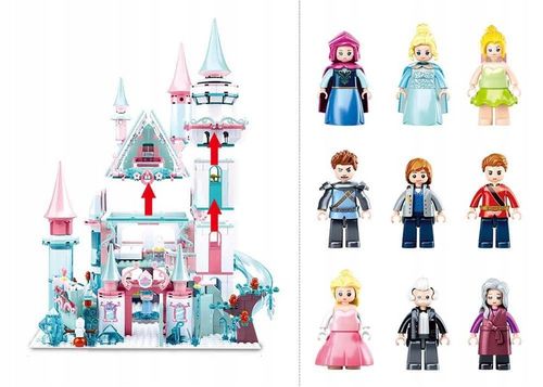 KLOCKI DLA DZIEWCZYNKI ZAMEK KRAINA LODU 1324 EL. ZESTAW KLOCKÓW PAŁAC na Arena.pl