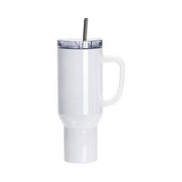 Kubek ze stali nierdzewnej 1200 ml z pokrywką i słomką do sublimacji - biały opalizujący