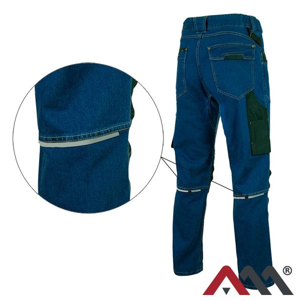 Spodnie robocze JEANS STRETCH jeansowe slim BHP zdjęcie 5