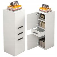 Regał biurowy z szufladą 2 półki szafka biała książki segregatory loft 85cm
