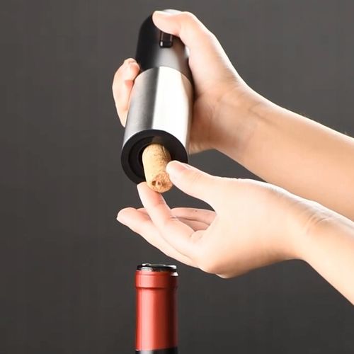 ELEKTRYCZNY KORKOCIĄG OTWIERACZ DO BUTELEK WINA, CZARNY ZESTAW NA PREZENT na Arena.pl