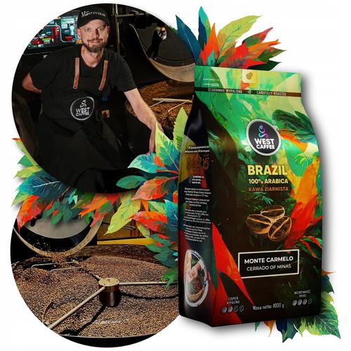 Kawa ziarnista Brazylia 1kg Świeżo Palona - 100% Arabica - Monte Carmelo na Arena.pl