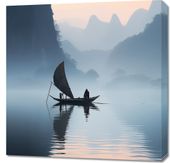 Obraz 70x70cm Samotny Rejs po Rzece