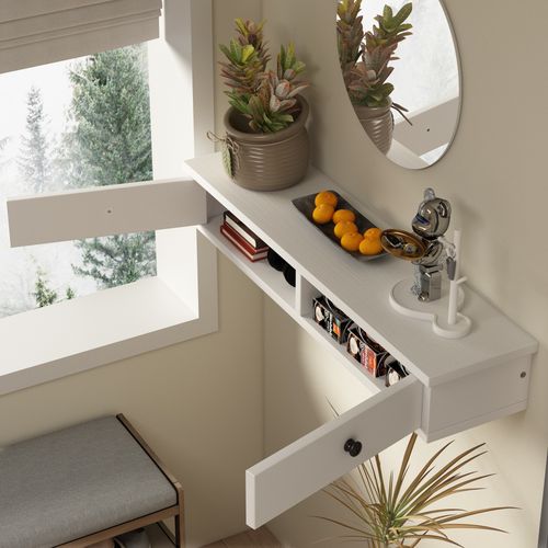 Półka wisząca biała do sypialni loft na Arena.pl