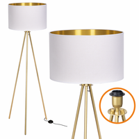 Lampa Trójnóg Trigni Złota Mat 136cm Cerlux Biało złoty abażur 40/25