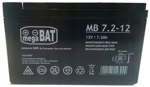 Akumulator VRLA MegaBat AGM 12V 7.2Ah MB 7.2-12 do alarmu na Arena.pl