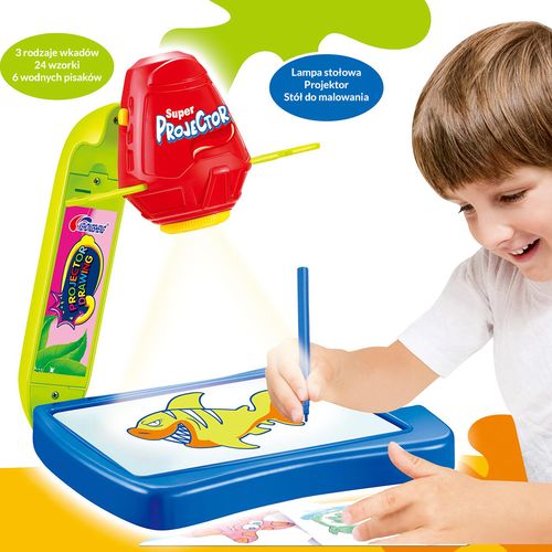 Projektor z tablicą do rysowania 24 OBRAZY + PISAKI na Arena.pl