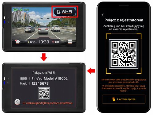 Rejestrator FineVu WiFi 32GB QHD FHD wyświetlacz LCD 3.5 GPS RADARY na Arena.pl