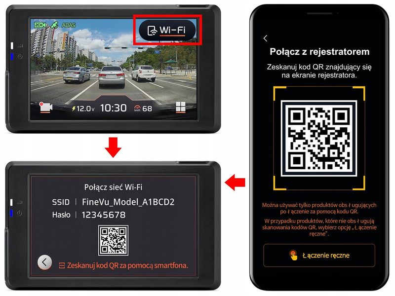 Rejestrator FineVu WiFi 32GB QHD FHD wyświetlacz LCD 3.5 GPS RADARY zdjęcie 3