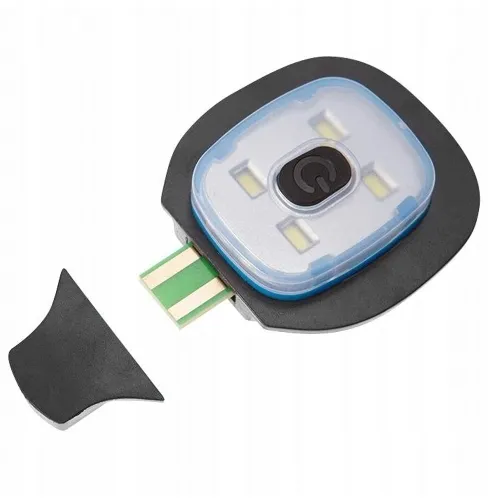 Czapka Zimowa z Latarką Led Lampką Czołówka Robocza do Biegania Szara na Arena.pl