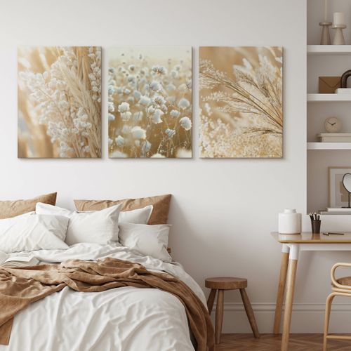 Obrazy Do Salonu Set Trawa Pampasowa Bawełna Boho Natura 90cm x 40cm na Arena.pl