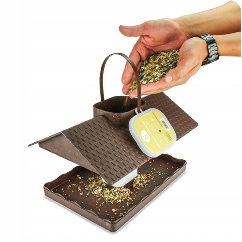 KARMNIK DLA PTAKÓW DUŻY MOCNY DOMEK BUDKA NA KARMĘ POKARM ZIARNO na Arena.pl