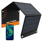 Panel Solarny 21W 3,5A Mata Składana Turystyczna Ładowarka Słoneczna 2x