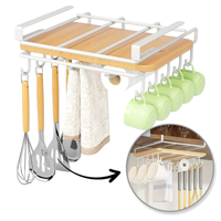 półka, uchwyt podwieszany do szafki, organizer kuchenny z haczykami,