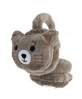 Mięciutkie pluszowe nauszniki Miś z wąsami brązowy