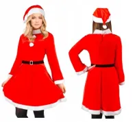 Strój mikołajki pani mikołajowej mikołajka śnieżynka przebranie kostium 3el