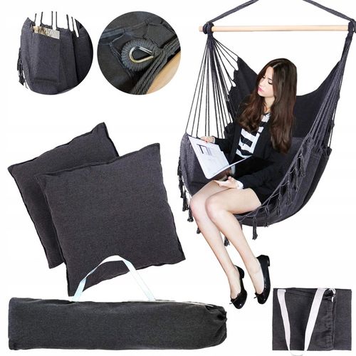 FOTEL WISZĄCY OGRODOWY BRAZYLIJSKI BUJANY HUŚTAWKA HAMAK KOKON + 2 na Arena.pl