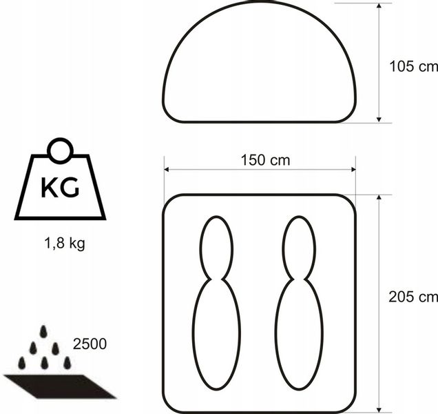 NAMIOT TURYSTYCZNY DOMEPACK 2 ACAMPER zdjęcie 7