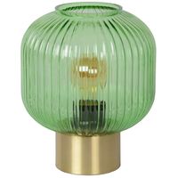 Stojąca LAMPKA nocna MALOTO  45586/20/33 Lucide szklana LAMPA loftowa stołowa zielona mosiądz
