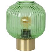 Stojąca LAMPKA nocna MALOTO  45586/20/33 Lucide szklana LAMPA loftowa stołowa zielona mosiądz