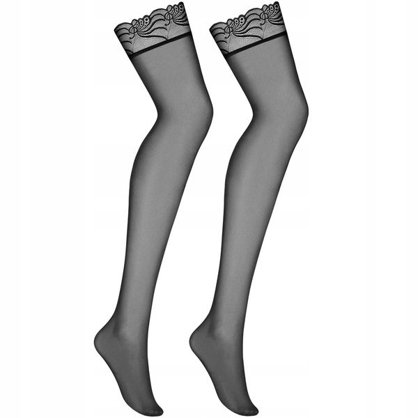 Pończochy z ozdobną koronką do mocowania do pasa. zdjęcie 7