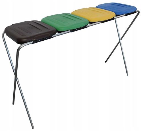 stojak do segregacji odpadów (4-stanowiskowy) niebieski, zielony, brązowy na Arena.pl