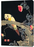 Obraz 70x100cm Parrot on the Branch, Jakuchu Japoński Vintage