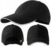 Czapka z daszkiem męska bejsbolówka 100% bawełna regulowana Czarna +
