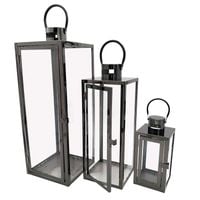 LATARNIE LATARENKI LAMPIONY NA TARAS DO DOMU ŚWIECZNIK GLAMOUR DUŻE 3szt