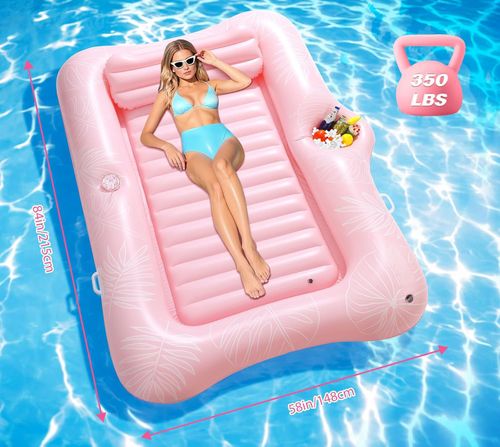 Materac do pływania MoKo dmuchany dla dorosłych z podgłówkiem różowy na Arena.pl