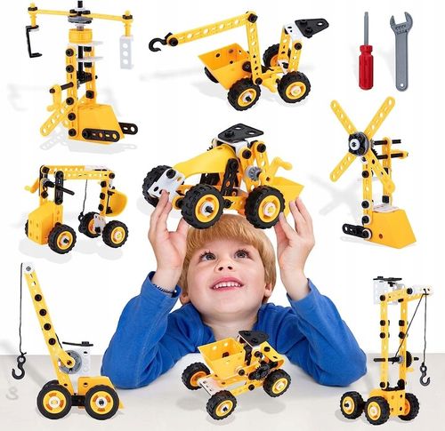 Klocki Konstrukcyjne Zestaw kreatywny XXL POJAZDY DO SKRĘCANIA 112 el 10w1 na Arena.pl