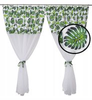 Firana nowoczesna bombka monstera liście 300x160