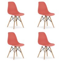 Krzesło OSAKA cynober / nogi naturalne x 4